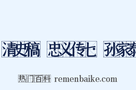 清史稿·忠义传七·孙家泰是什么意思的图片